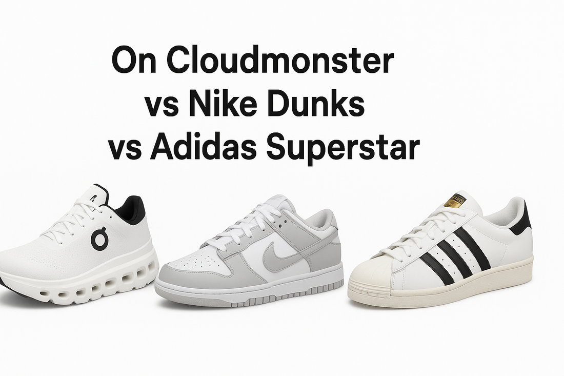 On Cloudmonster vs Adidas Superstar II vs Nike Dunk – Performance, Style &amp; Suitability Compared